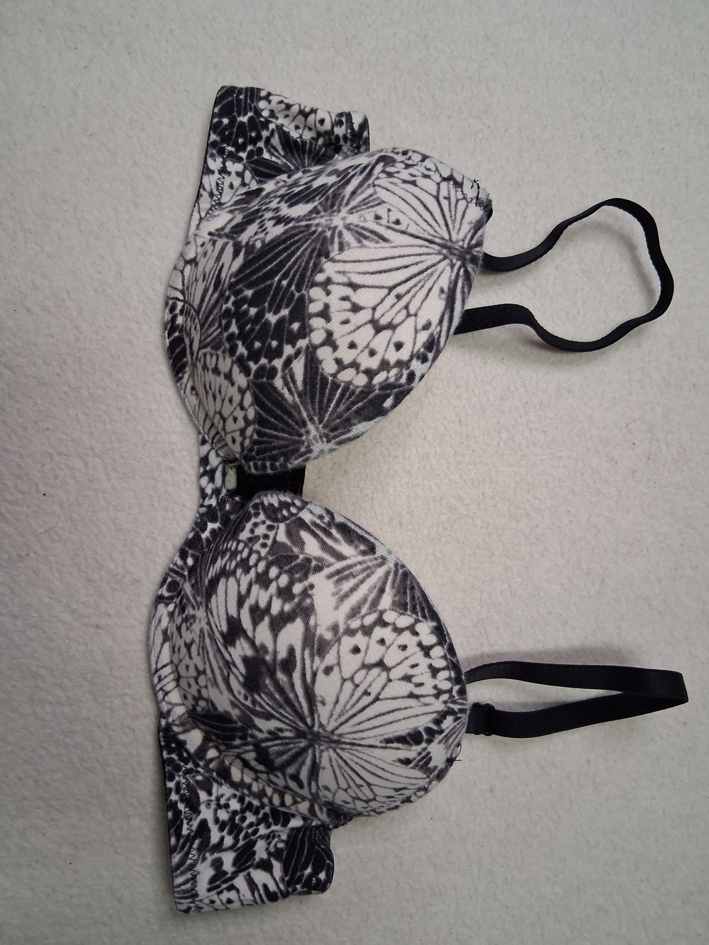 La SENZA Black & White Butterfly Print Padded Bra